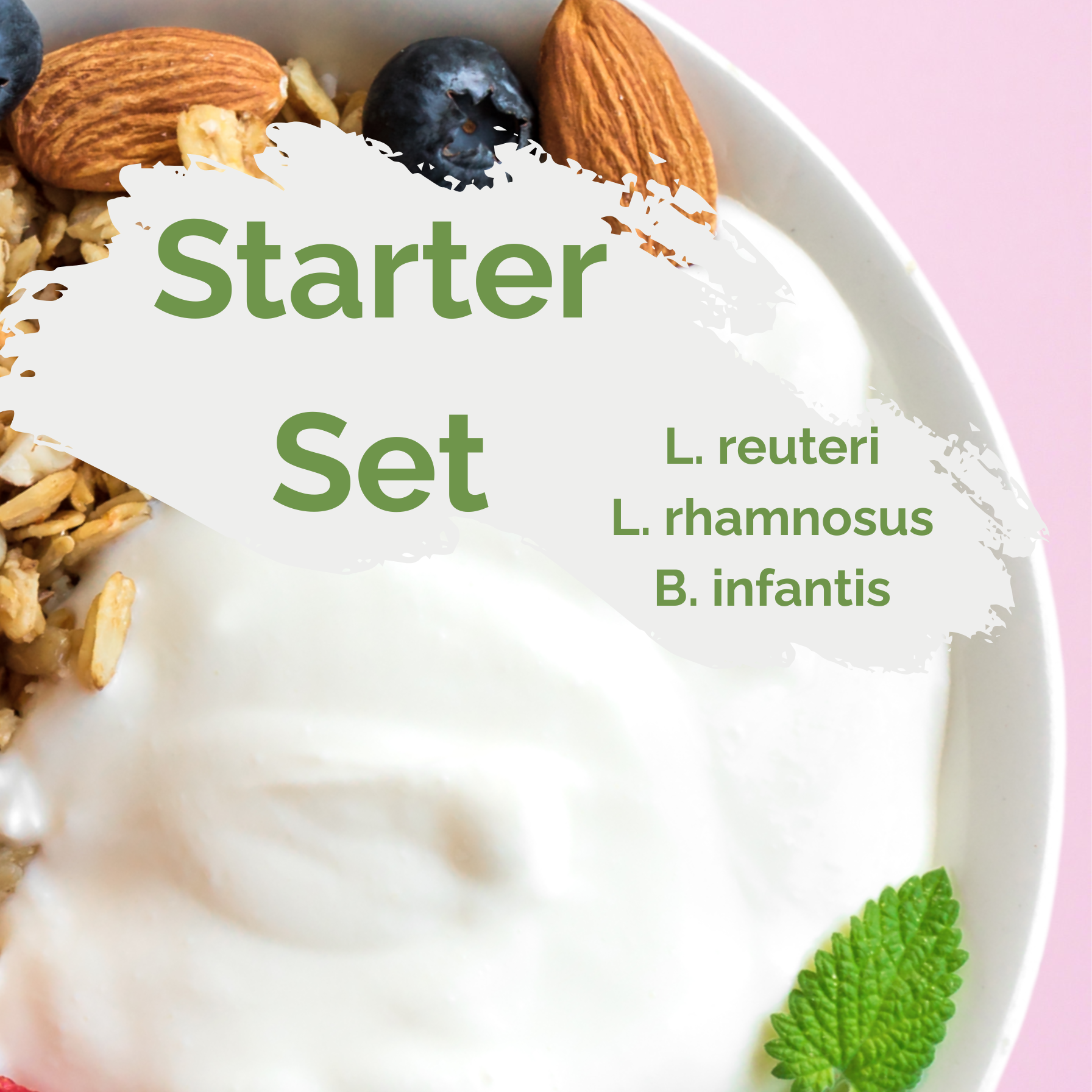 スターターセット「Happy Gut」 | L. reuteri、L. rhamnosus、B. infantis ヨーグルト